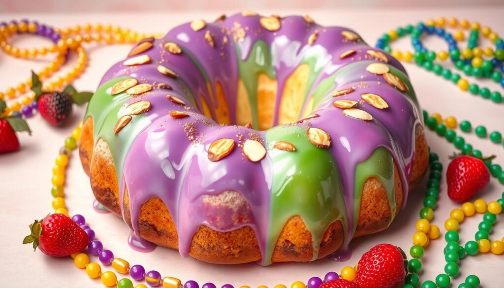 King cake , low carb, healthy  traditional king cake of celebration